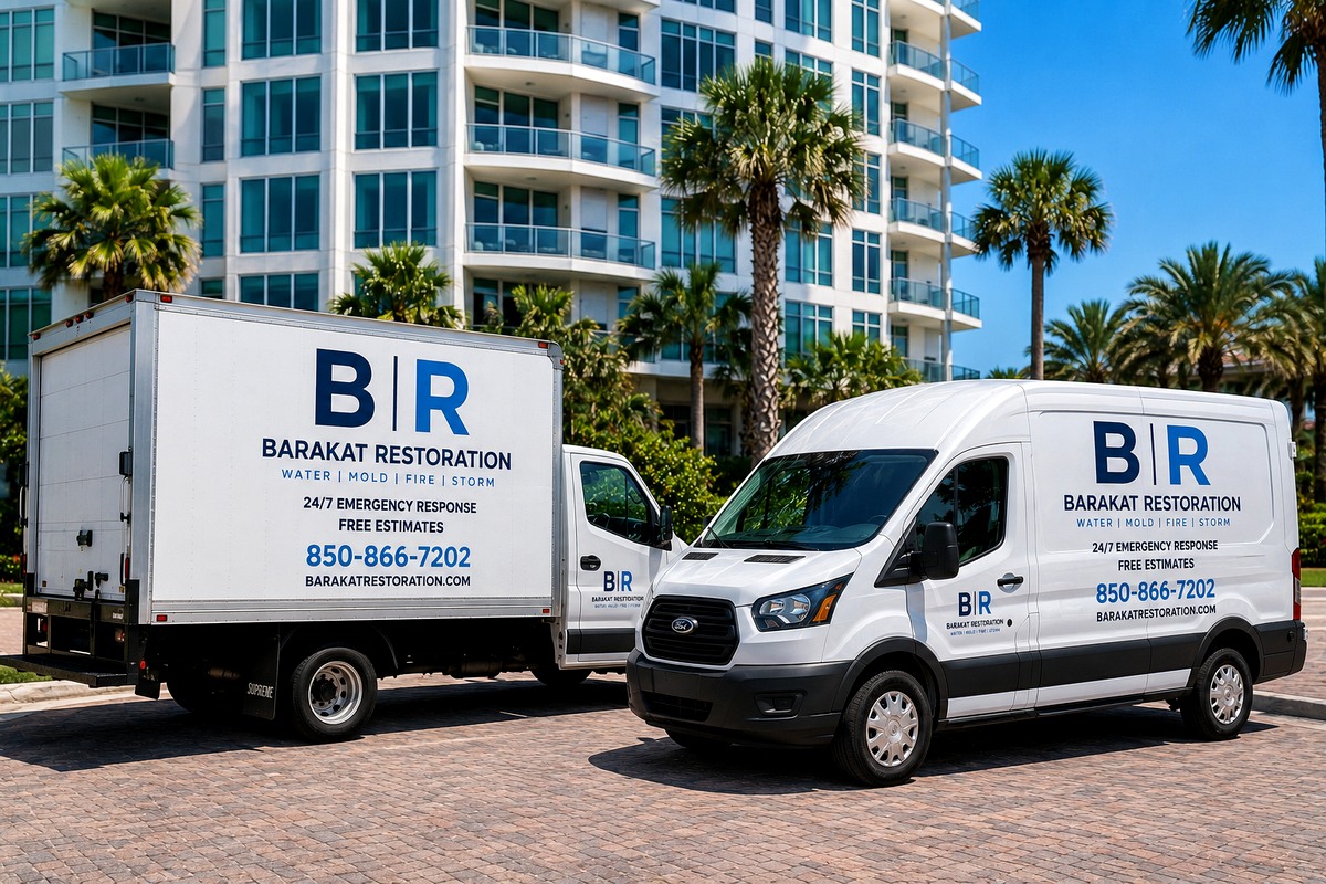 Barakat Restoration AI service vehicles