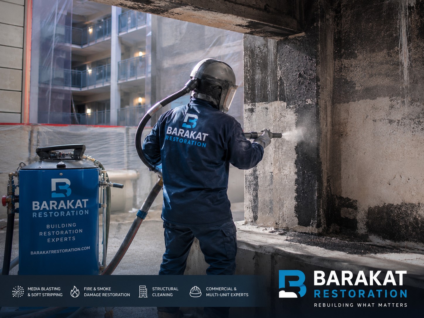 Blasting restoration work